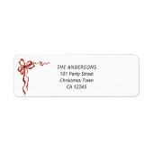 Kerst retouradres met rode strik etiket (Voorkant)