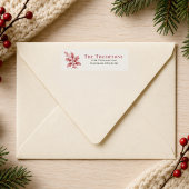 Kerst Retouradres Rode Begroeiing Etiket