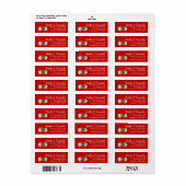 Kerst Retouradres Rode Zanddollars Etiket (Full Sheet)