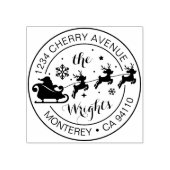 Kerst retouradres Santa Claus Sleigh Rubberstempel (Afrduk)