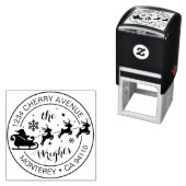 Kerst retouradres Santa Claus Sleigh Zelfinktende Stempel (In situ)