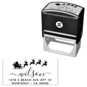 Kerst retouradres Santa Claus Sleigh Zelfinktende Stempel (In situ)
