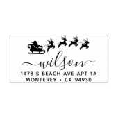 Kerst retouradres Santa Claus Sleigh Zelfinktende Stempel (Design)
