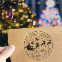 Kerst retouradres Santa Claus Sleigh