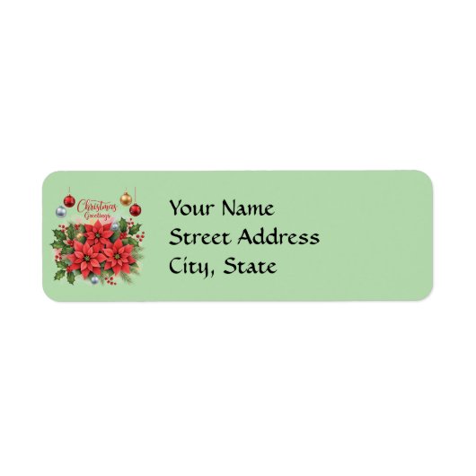 Kerst Retouradres Sjabloon Etiket (Voorkant)