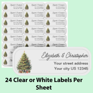 Kerst Retouradres wissen Aangepast Transparant Sticker