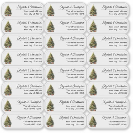 Kerst Retouradres wissen Aangepast Transparant Sticker (Voorkant)