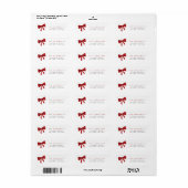 Kerst retouradreslabel met rode strik Kerstmis Etiket (Full Sheet)