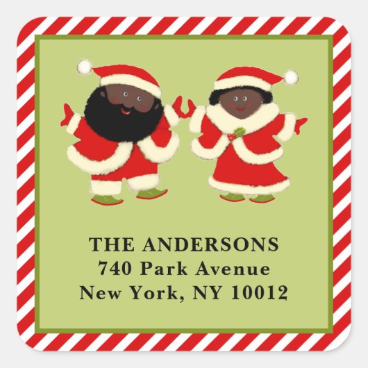 Kerst retouradreslabels vierkante sticker (Voorkant)