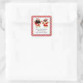 Kerst retouradreslabels vierkante sticker (Tas)