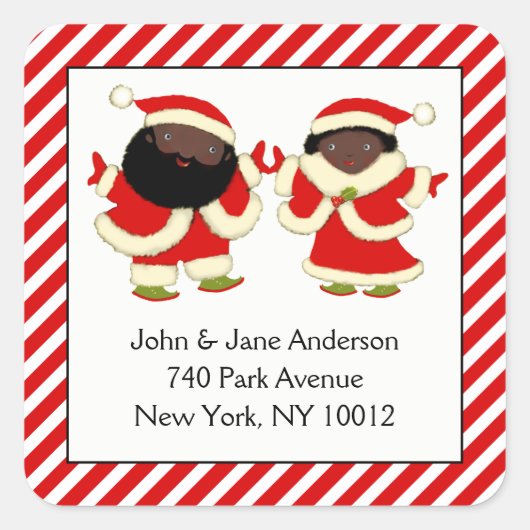 Kerst retouradreslabels vierkante sticker (Voorkant)