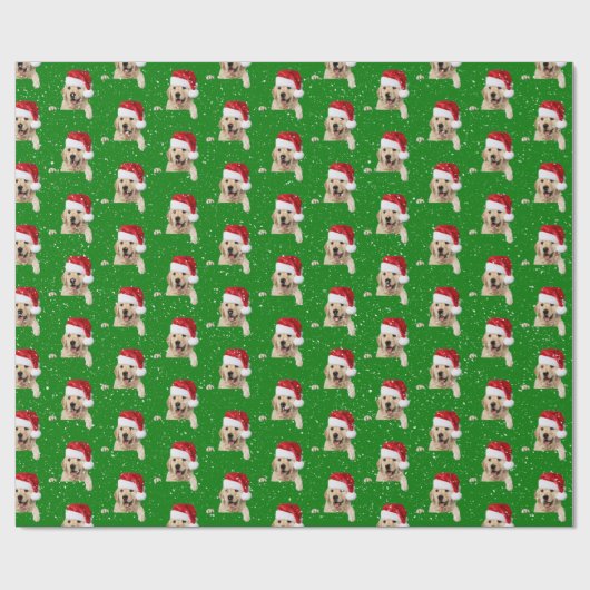 Kerst Retriever in sneeuwvlokken Cadeaupapier (Vlak)