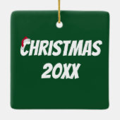 Kerst retrievers in retro vrachtwagen keramisch ornament (Achterkant)