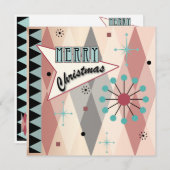 Kerst Retro 01 Kaart/Uitnodiging Kaart (Voorkant / Achterkant)