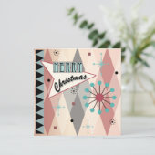 Kerst Retro 01 Kaart/Uitnodiging Kaart (Staand voorkant)