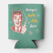 Kerst Retro 50s Holly Jolly Juice Grappig Custom Blikjeskoeler (Voorkant)