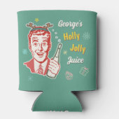 Kerst Retro 50s Holly Jolly Juice Grappig Custom Blikjeskoeler (Achterkant)
