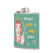 Kerst Retro 50s Holly Jolly Juice Grappig Custom Heupfles (Links)