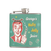 Kerst Retro 50s Holly Jolly Juice Grappig Custom Heupfles (Voorkant)