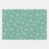 Kerst Retro 50s Sneeuwvlokken Patroon 3 kleuren Inpakpapier Vel (Voorkant 2)