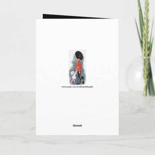 Kerst retro aanpasbare meisjeskaart feestdagen kaart (Achterkant)