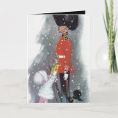 Kerst retro aanpasbare meisjeskaart feestdagen kaart (Voorkant)