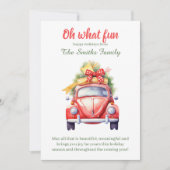 Kerst retro auto ansichtkaart kaart (Voorkant)