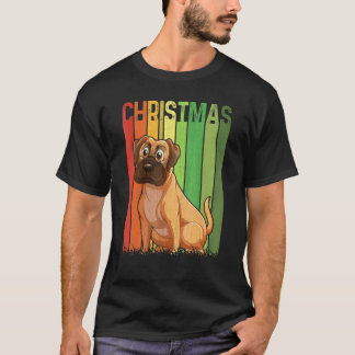 Kerst Retro Boxer Hond Schattige Groep Matching Xm T-shirt
