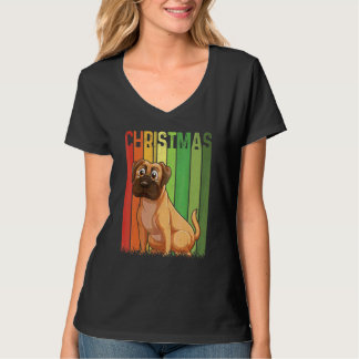 Kerst Retro Boxer Hond Schattige Groep Matching Xm T-shirt