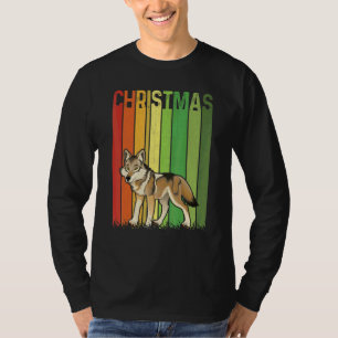 Kerst Retro Coyote Schattige Groep Bijpassende Xma T-shirt