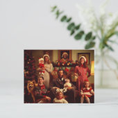 Kerst Retro Creepy Familie Portret Briefkaart (Staand voorkant)