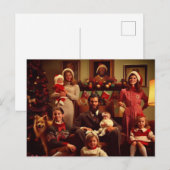 Kerst Retro Creepy Familie Portret Briefkaart (Voorkant / Achterkant)