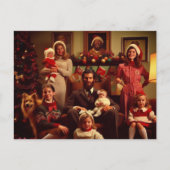 Kerst Retro Creepy Familie Portret Briefkaart (Voorkant)
