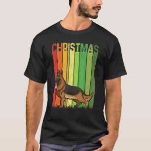 Kerst Retro Duitse Herdershond Cute Groep Mat T-shirt