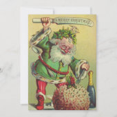 Kerst  retro griezelige elf met mes feestdagenkaart (Voorkant)