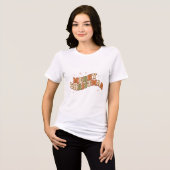 Kerst Retro Groovy Bericht Tri-Blend Shirt (Voorkant volledig)