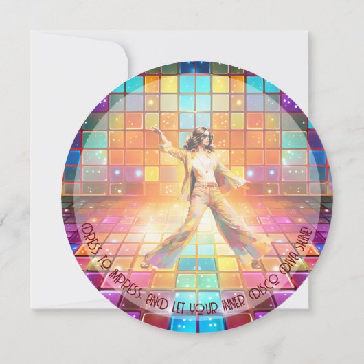 Kerst Retro Groovy Vibes Party Uitnodiging (Achterkant)