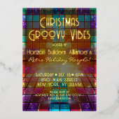 Kerst Retro Groovy Vibes Party Uitnodiging (Voorkant)