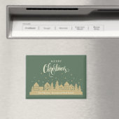 Kerst Retro huizen | Onroerend goed gepersonalisee Magneet (Insitu (Vaatwasser))