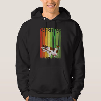 Kerst Retro Koe Cute Groep Matching Xmas Vakantie Hoodie