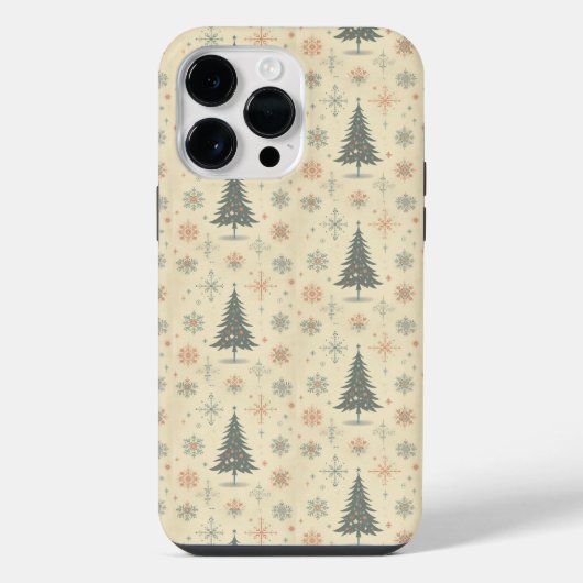 Kerst Retro/Oud iPhone Hoesje (Achterkant)