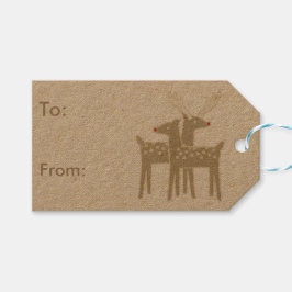 Kerst retro rendieren cadeau labels cadeaulabel