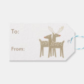 Kerst retro rendieren cadeau labels cadeaulabel (Voorkant (Horizontaal))