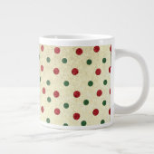 Kerst Retro Rood Groen Stippen Patroon Grote Koffiekop (Rechts)