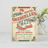 Kerst Retro  Rustiek Verjaardagsfeest Kaart (Staand voorkant)