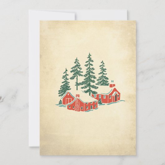 Kerst Retro  Rustiek Verjaardagsfeest Kaart (Achterkant)