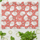 Kerst Retro Santa Claus Holly Custom Theedoek (Gevouwen)