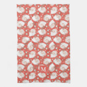 Kerst Retro Santa Claus Holly Custom Theedoek (Verticaal)