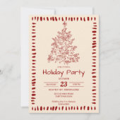 Kerst retro schets groot millennial feest kaart (Voorkant)