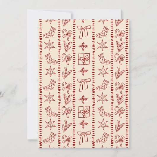 Kerst retro schets groot millennial feest kaart (Achterkant)